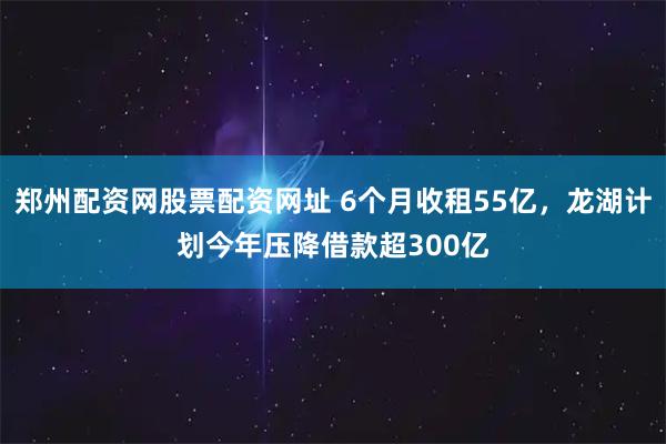 郑州配资网股票配资网址 6个月收租55亿，龙湖计划今年压降借款超300亿