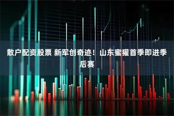 散户配资股票 新军创奇迹！山东蜜獾首季即进季后赛